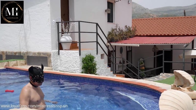 Mistress Isis Spain - Puppy In The Pool 2