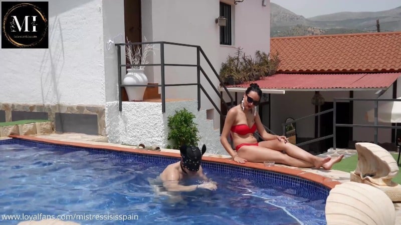 Mistress Isis Spain - Puppy In The Pool 3