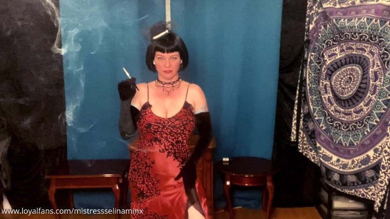 Mistress Selina Minx - Gloves and The Holder Clip 1 Sexy Noir Femdom Smoking With Velvet Gloves 2