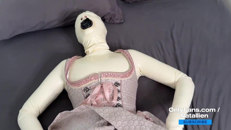 Natallien in Latex Condom Suit Cum in all Holes 2