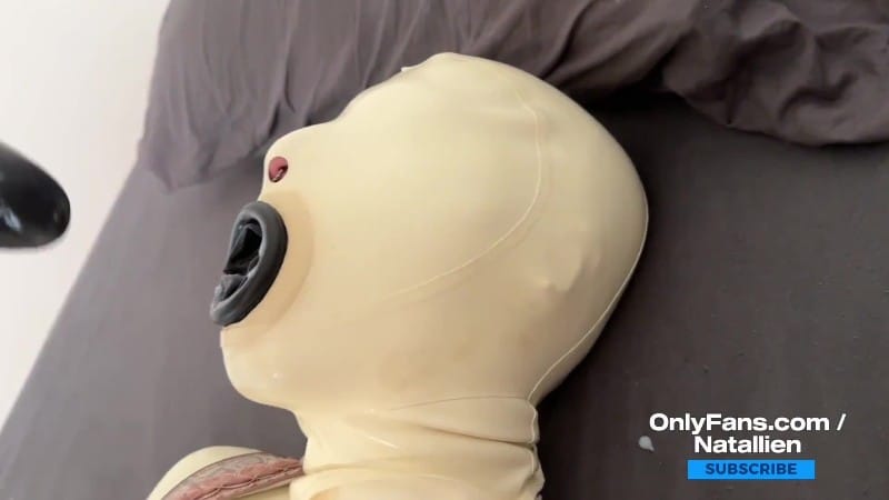 Natallien in Latex Condom Suit Cum in all Holes 3