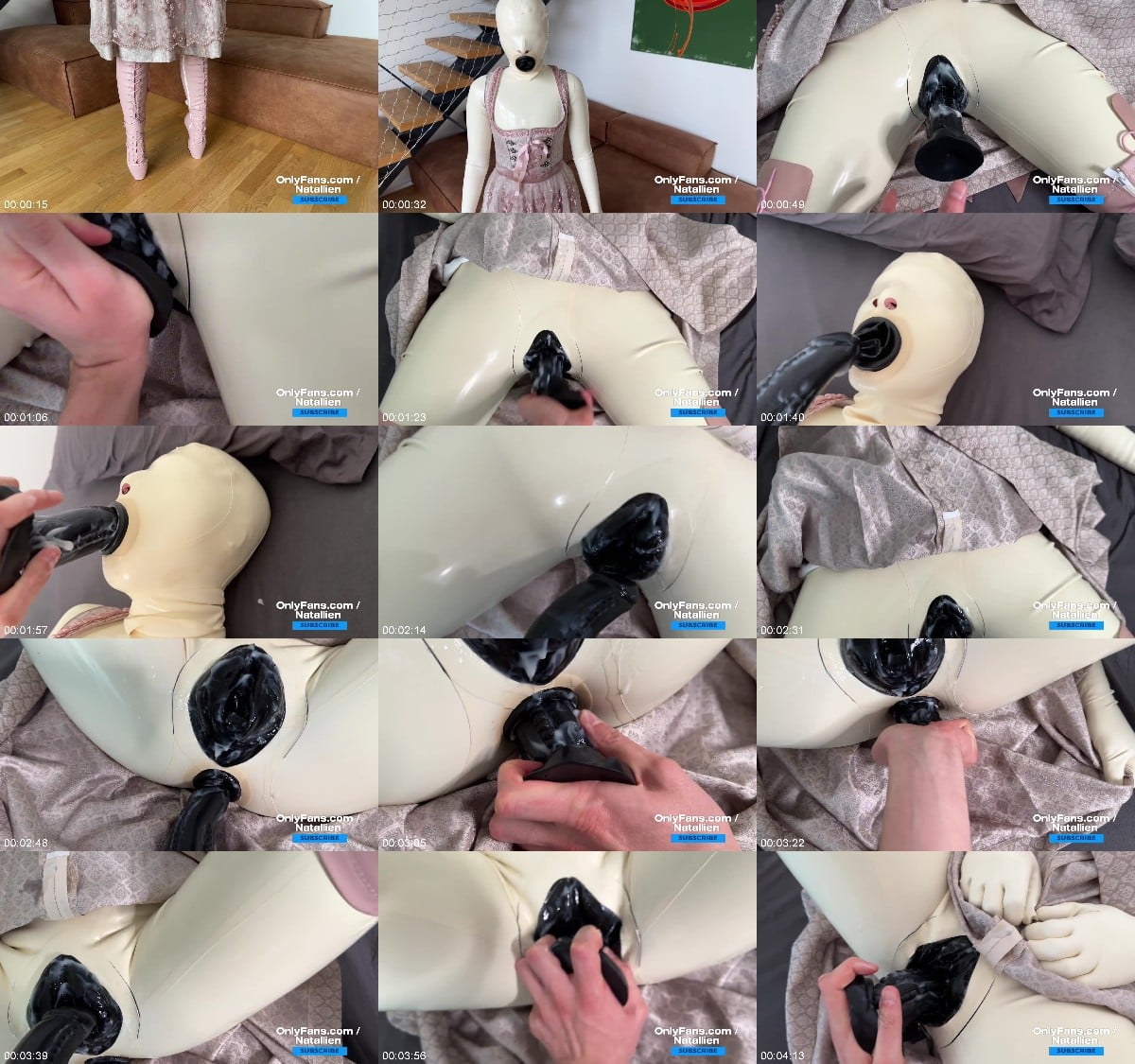 Natallien in Latex Condom Suit Cum in all Holes 6