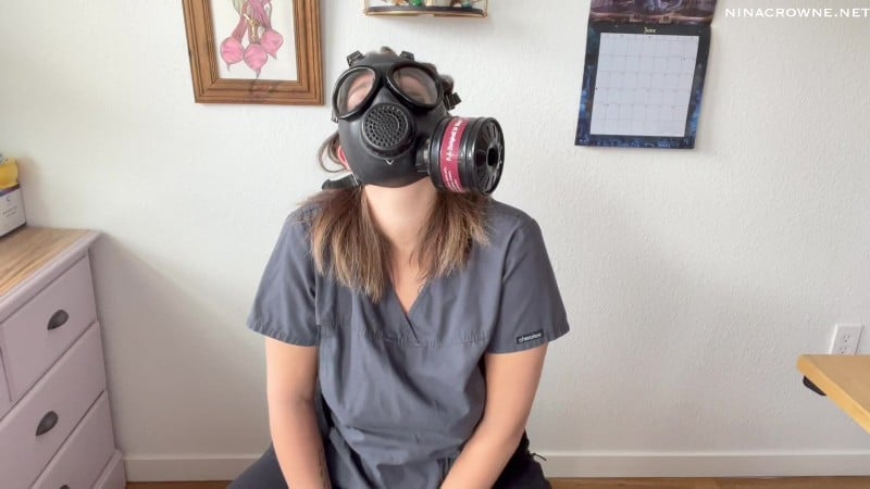 Nina Crowne - Nurse Wears Gas Mask & Cums with You 5