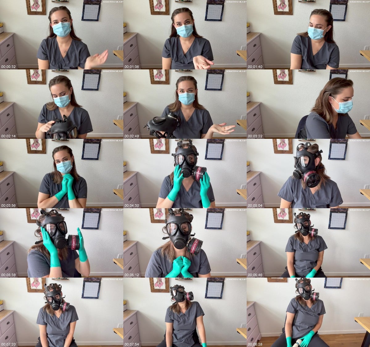 Nina Crowne - Nurse Wears Gas Mask & Cums with You 6