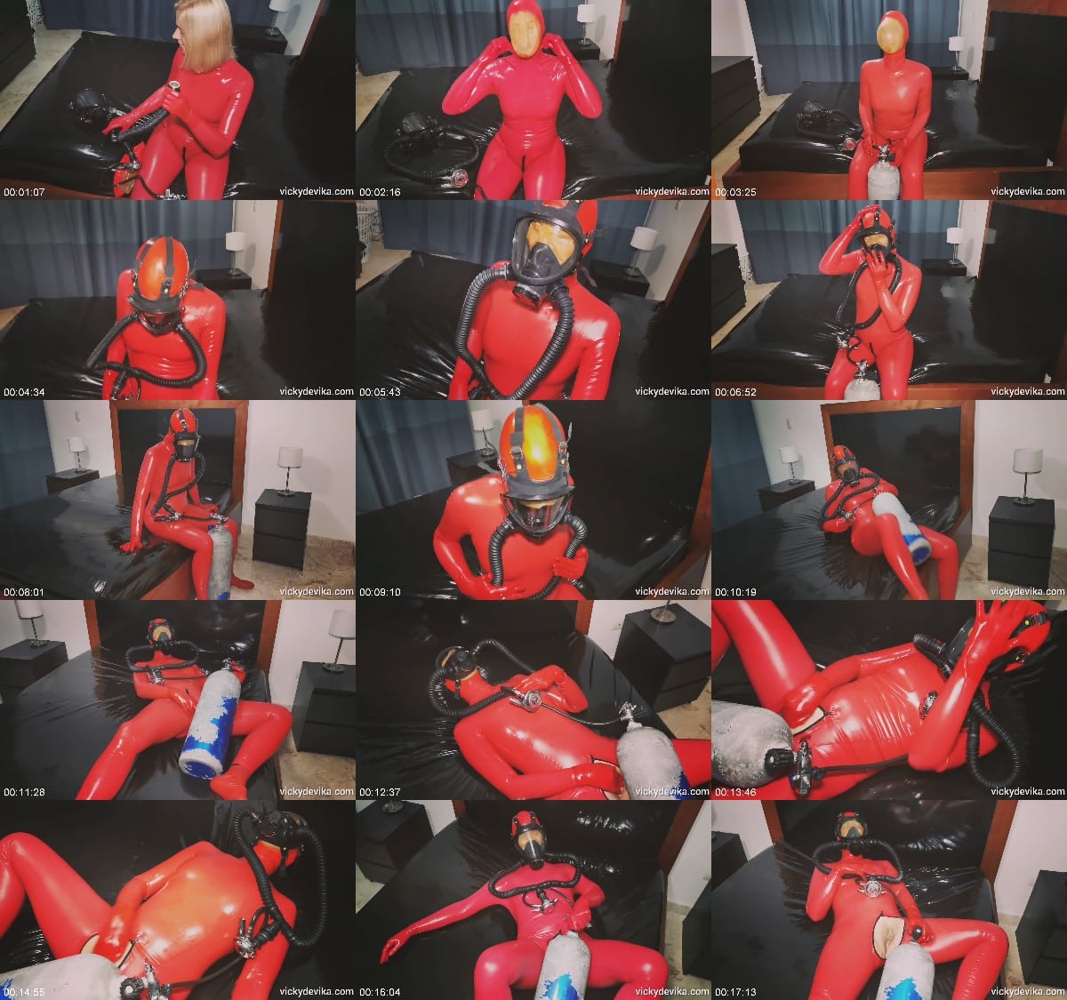 VickyDeVika - Blonde In Red Latex 6