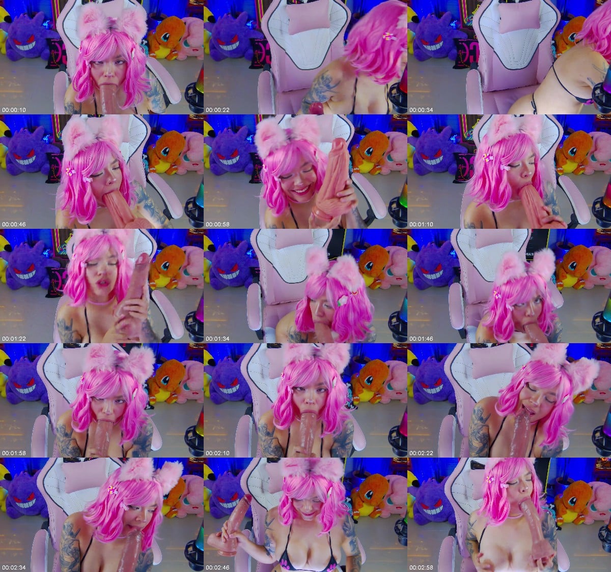 gundamchick Cute pink haired teen sucking a big cock 6