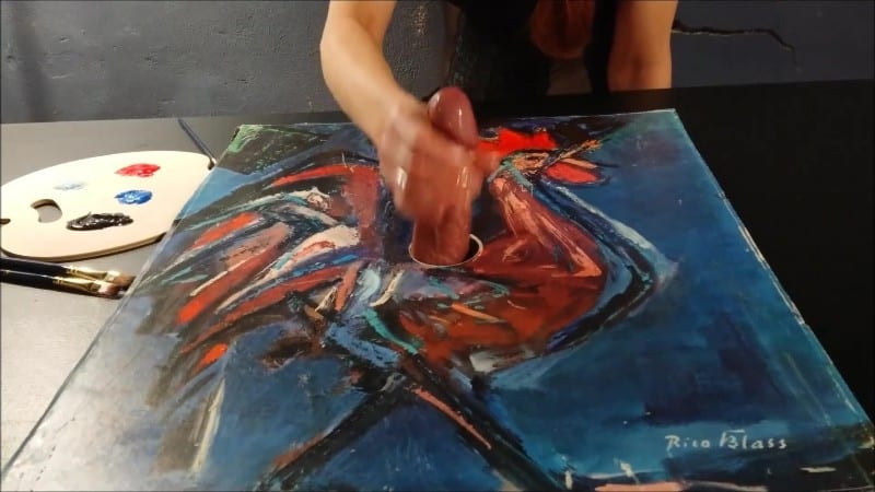 Coruja Preta - Cock Milking Painting With A Cum And Colors 4