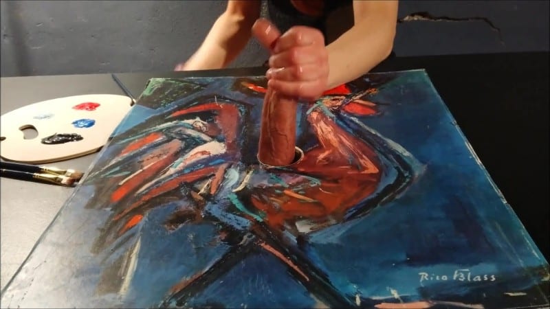 Coruja Preta - Cock Milking Painting With A Cum And Colors 5