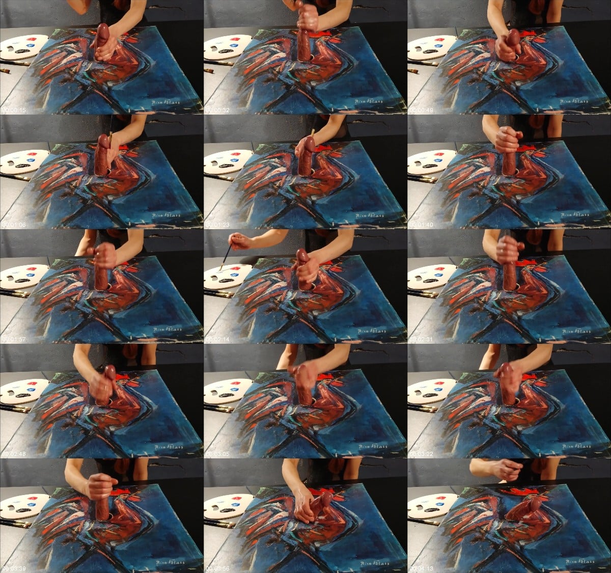 Coruja Preta - Cock Milking Painting With A Cum And Colors 6