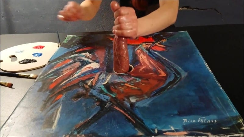 Coruja Preta - Cock Milking Painting With A Cum And Colors 1