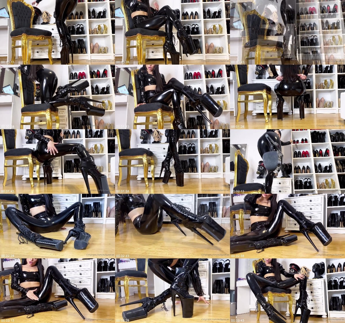 Evil Woman - 25cm pvc boots and leggins tease Like this post if you have a dick smaller 2