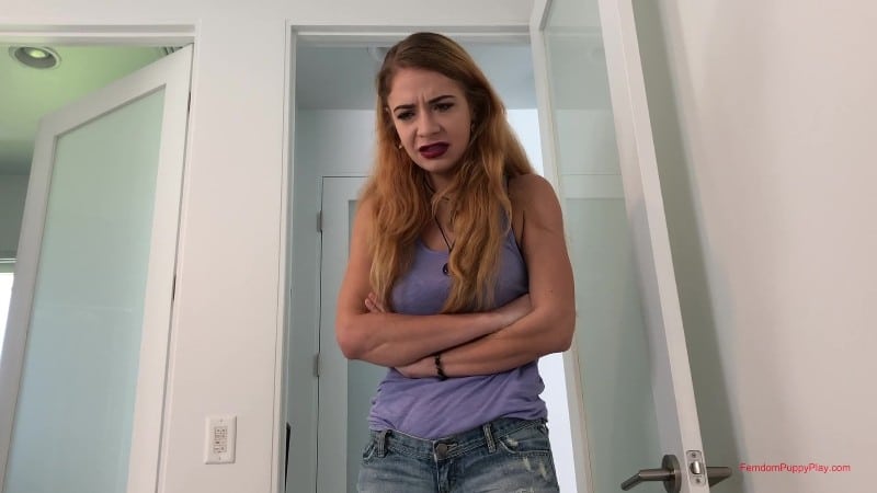 Femdom Puppy Play - Carmen X Catches Her Step-Brother 1