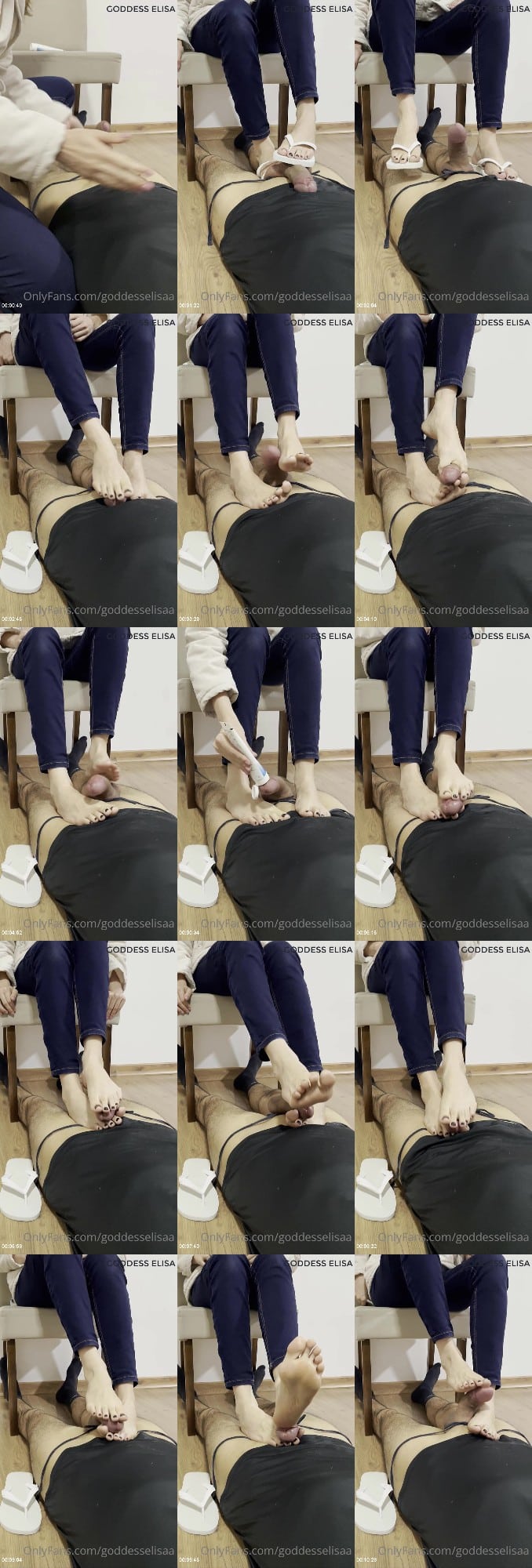 Goddess Elisa - A tied footjob 6
