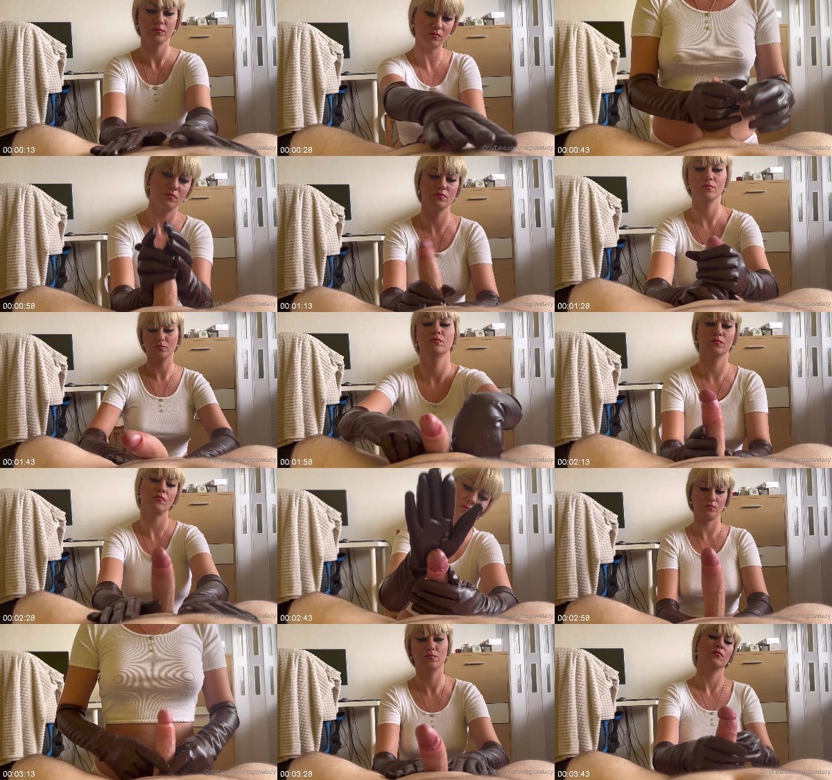 Hisglovelady - Cock Massage In Leather Gloves Until He Cant Handle It Anymore 6