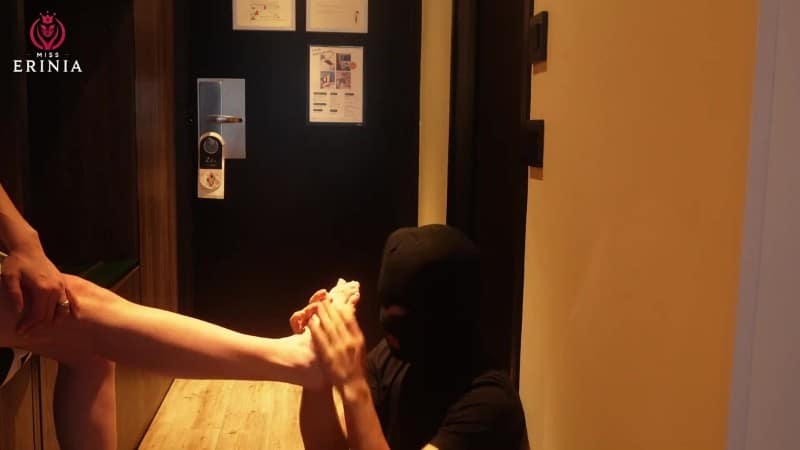MissErinia - Mistress Erinias foot fetish session with the submissive 1