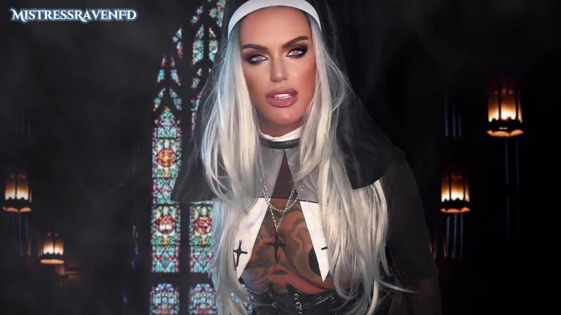 MistressRavenFD - Shemale Nun Torment Relive Your Altar Boy Nightmares And Beg For Mercy 4