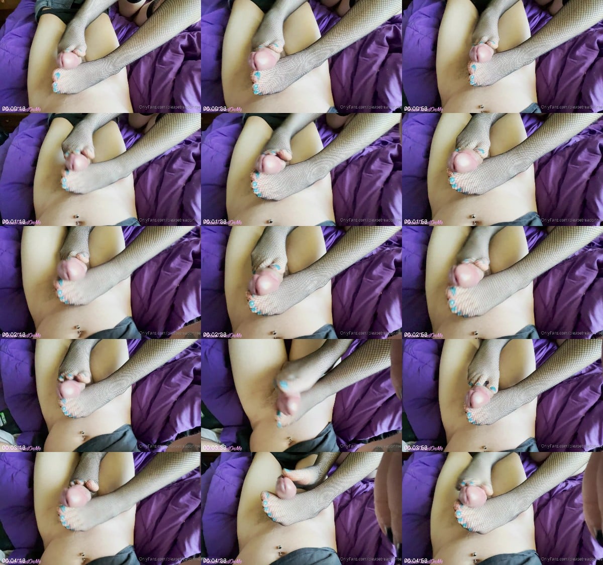 Please Tread On Me - Fishnet Footjob With Loads Of Cum 6