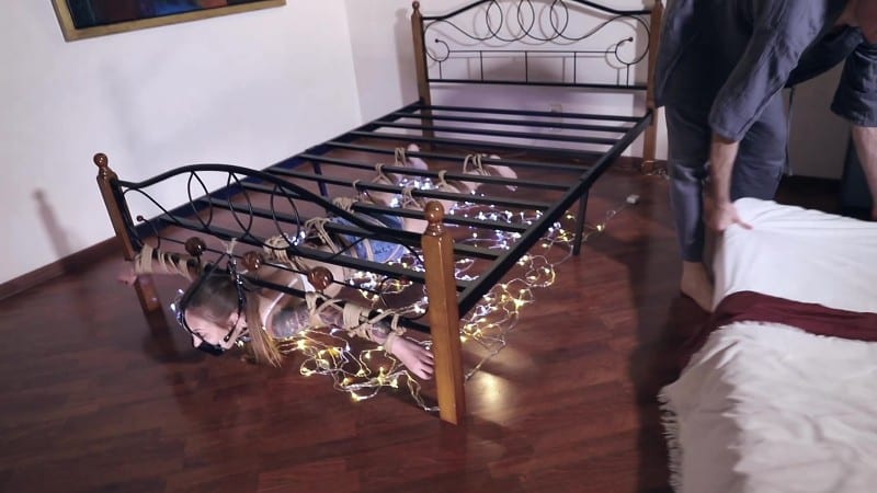 Russian girls fetish Bondaged under bed girl left for night 3