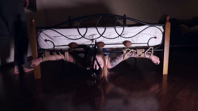 Russian girls fetish Bondaged under bed girl left for night 4