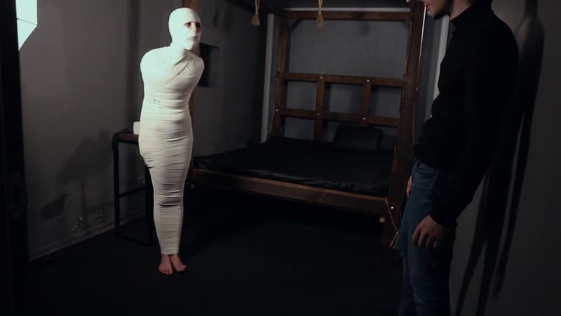 Russian girls fetish Mummification with bandage and foot tick 3