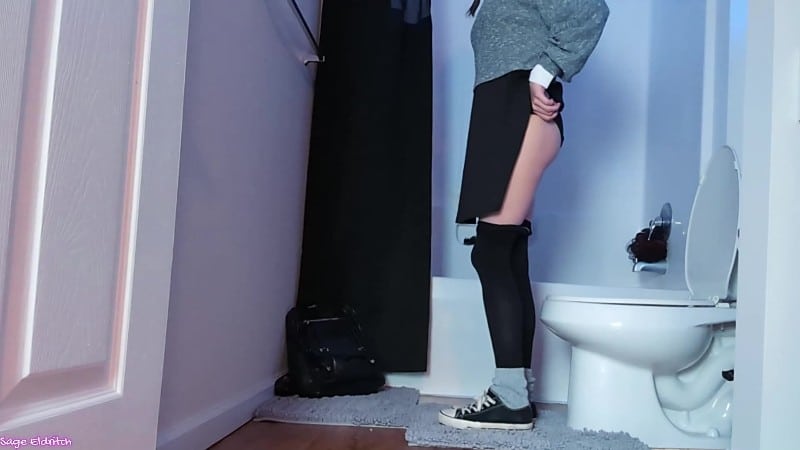 Sage Eldritch - College Girl Wednesday Addams Peeing 3