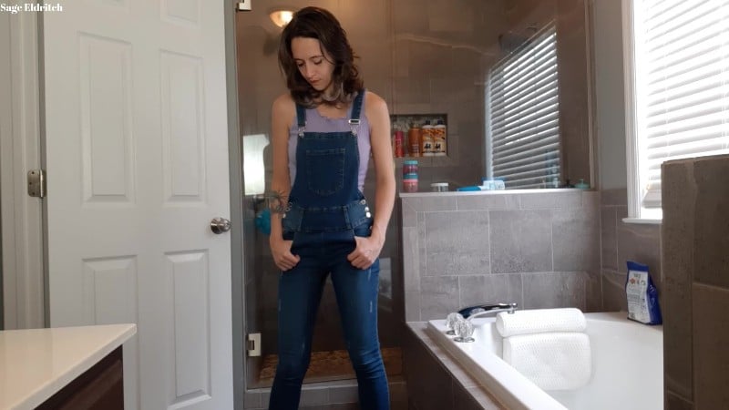 Sage Eldritch - Pee Desperation Wetting Overalls and Spank 2