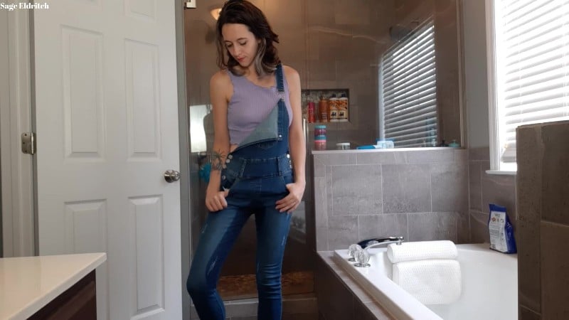 Sage Eldritch - Pee Desperation Wetting Overalls and Spank 3
