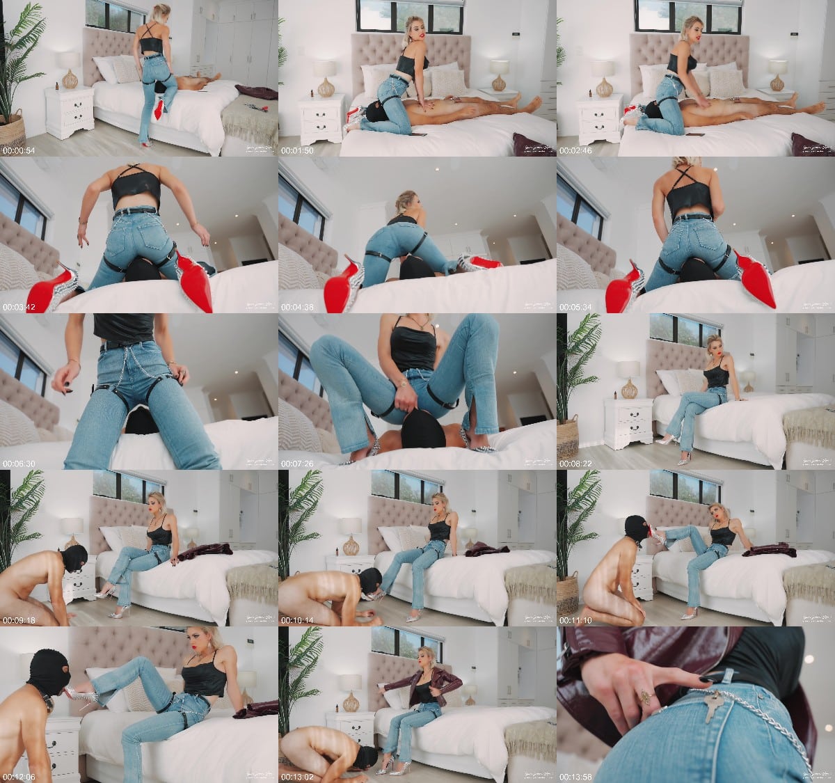Young Goddess Kim - Beneath Blue Jeans Goddess Kim Uses Chastity Slave Object 6