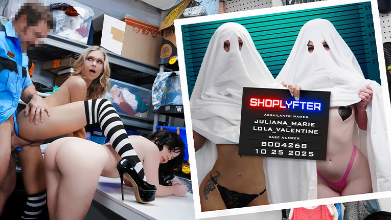 [Shoplyfter | TeamSkeet] 25/10/25 Lola Valentine, Juliana Marie - Case No. 8004268 - Their Ghost Sheets Won't Hide Their Tits Much Longer FullHD 1