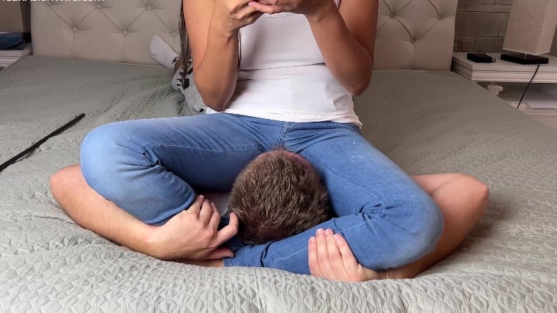 Aggressive Facesitting In Jeans No Escape From Under Me - MEAN ASIAN WIFE 2
