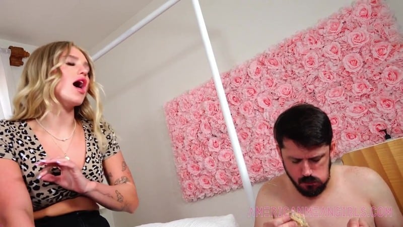American Mean Girls - Princess Hannah Makes Beta Eat Cum Sandwhich 5
