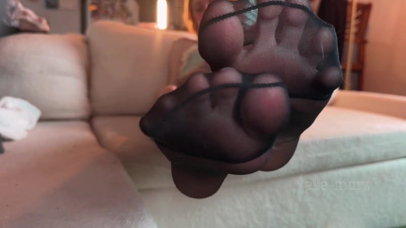 Elle Marz Nylon feet pussy tease 1