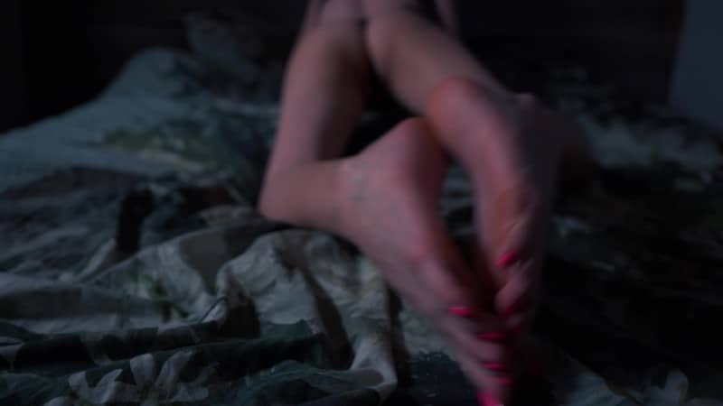 Imilia Audley Pink Nails Lingerie Tease 4