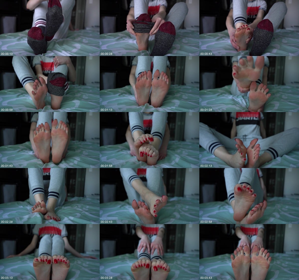 Imilia Audley Sock Removal Red Nails 6