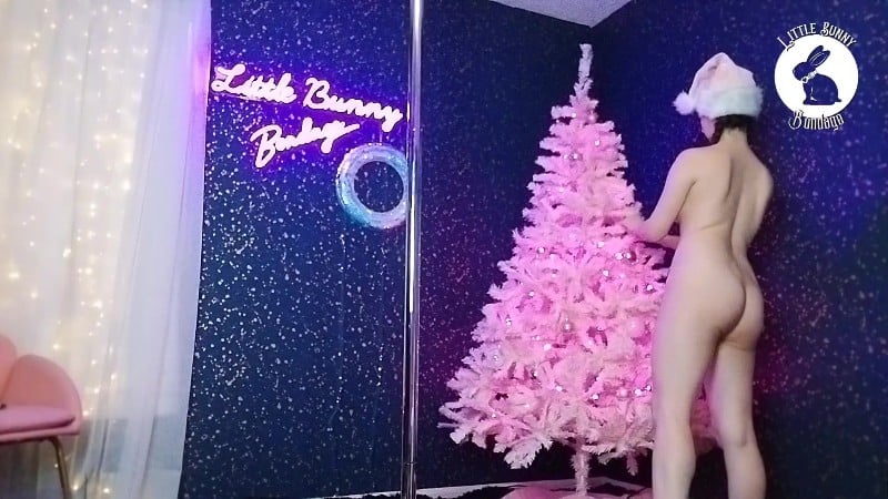 LittleBunnyB - Decorating My Christmas Tree Naked 2
