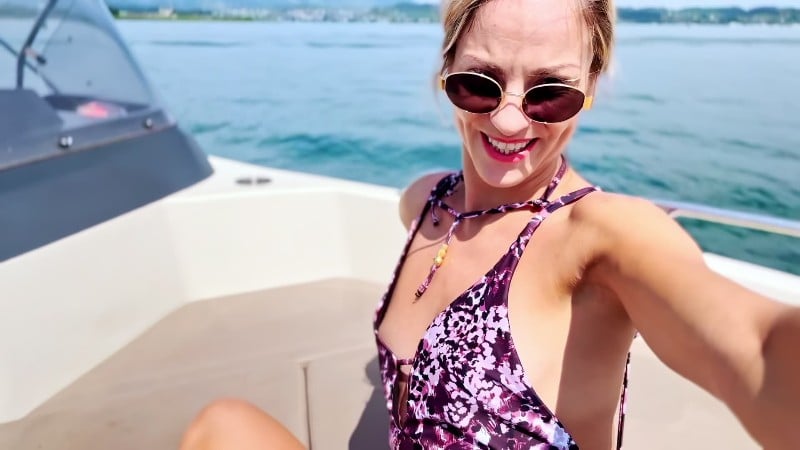 MissDaisyDiamond Boat trip true the channel to Zurich Lake SFW 5
