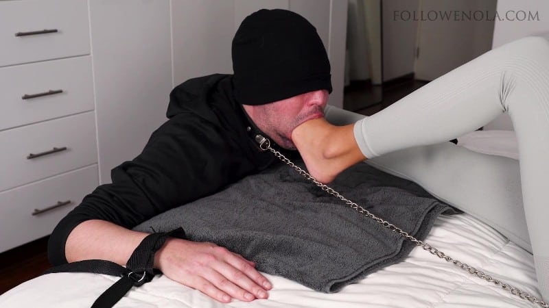Mistress Enola Fetish - Deep Throat Gagging - My Foot Buried In His Mouth No Mercy - Mistress Enola - Deep Feet Extreme 2