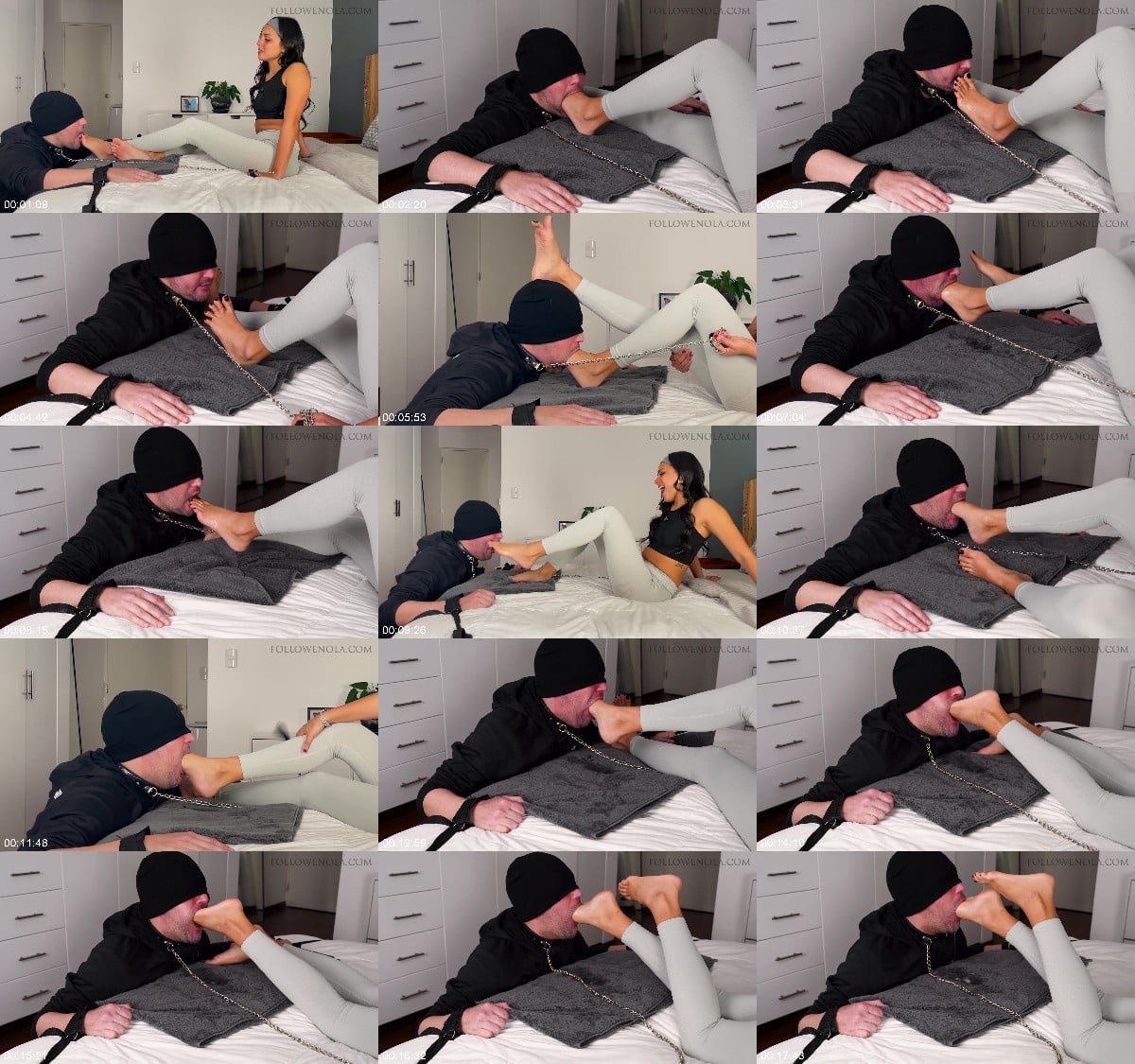 Mistress Enola Fetish - Deep Throat Gagging - My Foot Buried In His Mouth No Mercy - Mistress Enola - Deep Feet Extreme 6