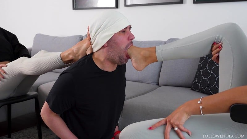 Mistress Enola Fetish - Tag Team Foot Gagging Mistress Enola We Shared His Gag Reflex Like He Was Nothing Extreme Deep Feet 3