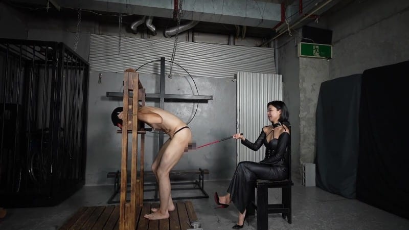 Mistress Ruiko - CBT With Humbler Sub Restrained In Pillory And Humbler 5