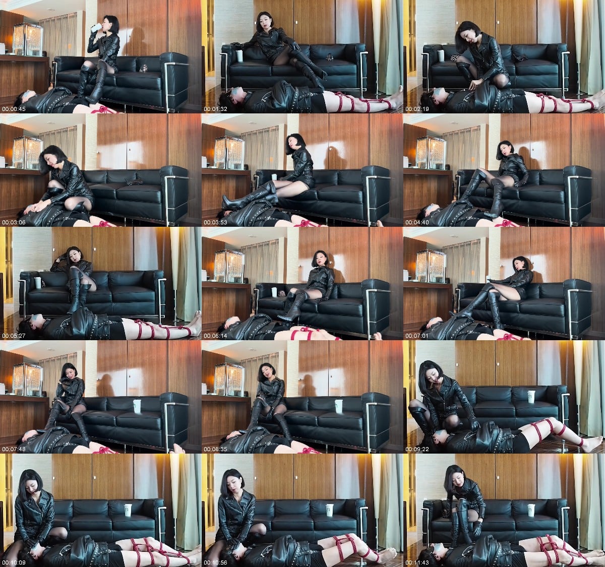 Mistress Ruiko - Wrapped In Leather Part1 Straitjacket Breath Play And Heel Pressure On Nipples 6