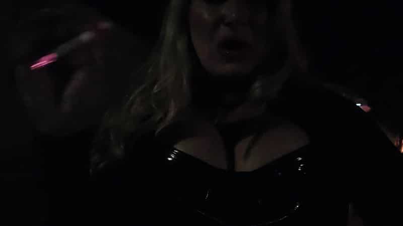 MizzErotique Smoking at public Halloween party latex 3