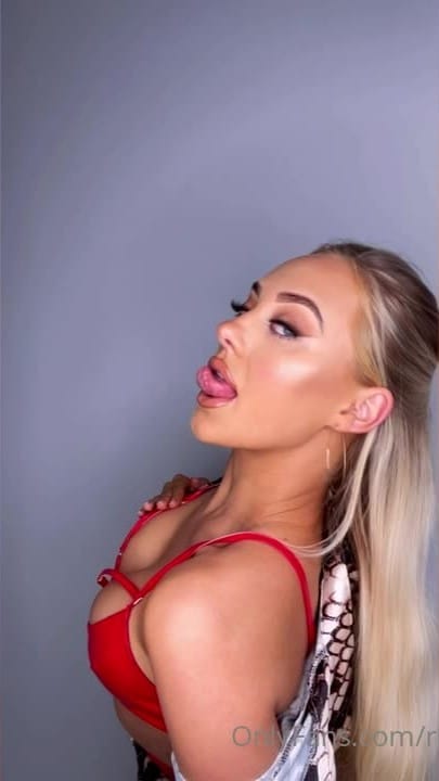 Rhiannon Blue - Red Lingeries Strip 1