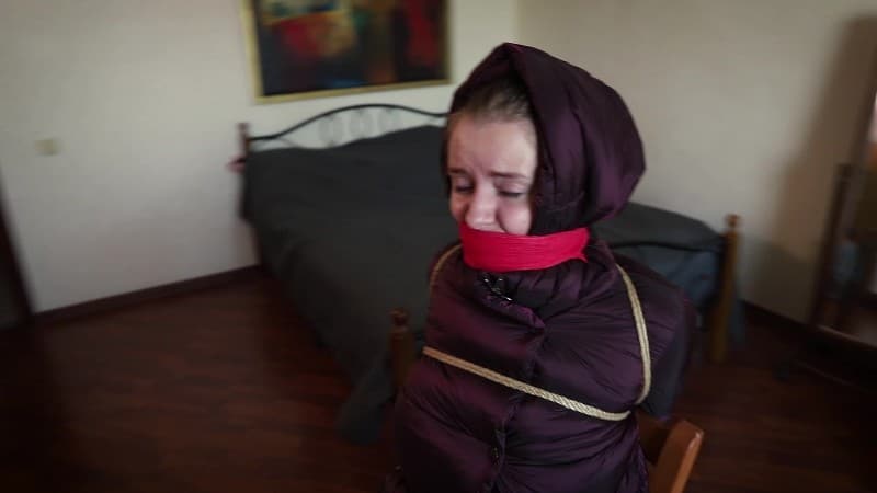 Russian girls fetish Bondaged-Tickling-for-girl-in-DownJacket 2