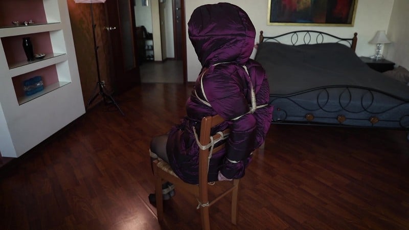Russian girls fetish Bondaged-Tickling-for-girl-in-DownJacket 3