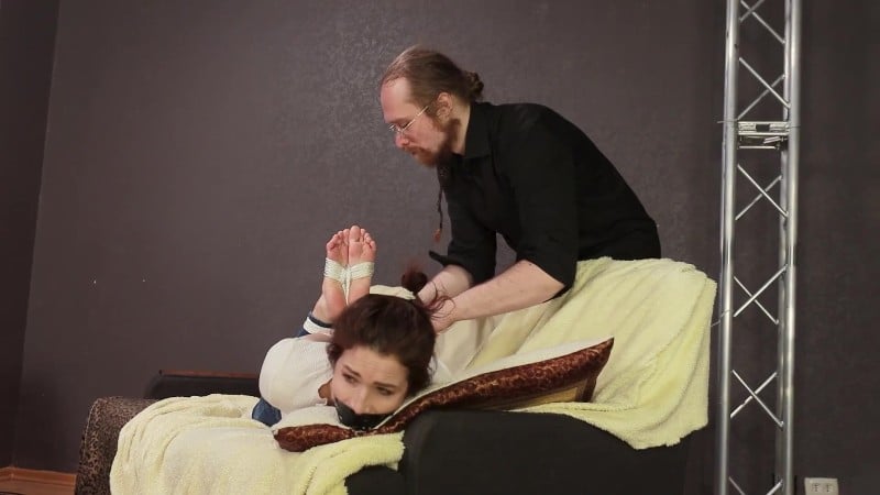Russian girls fetish Harsh bondage and hogtie on set 5