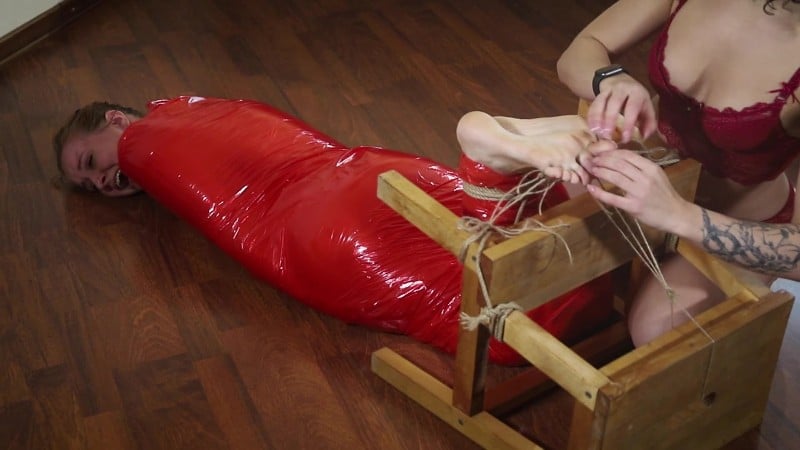 Russian girls fetish No mercy mummified tickling for Ann 4