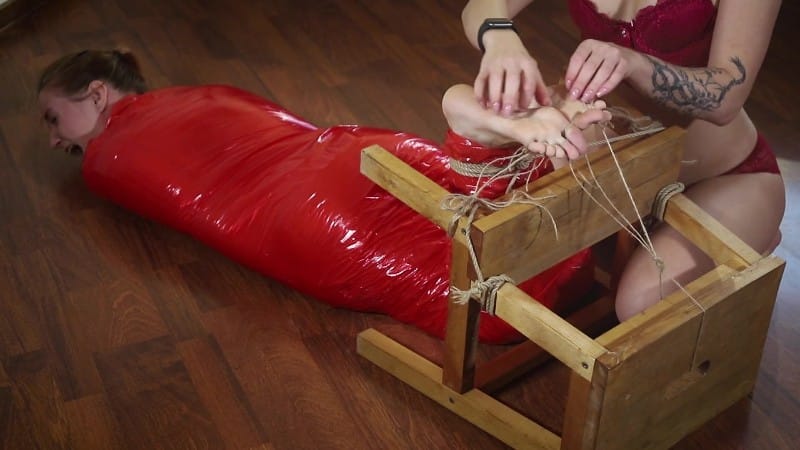 Russian girls fetish No mercy mummified tickling for Ann 5