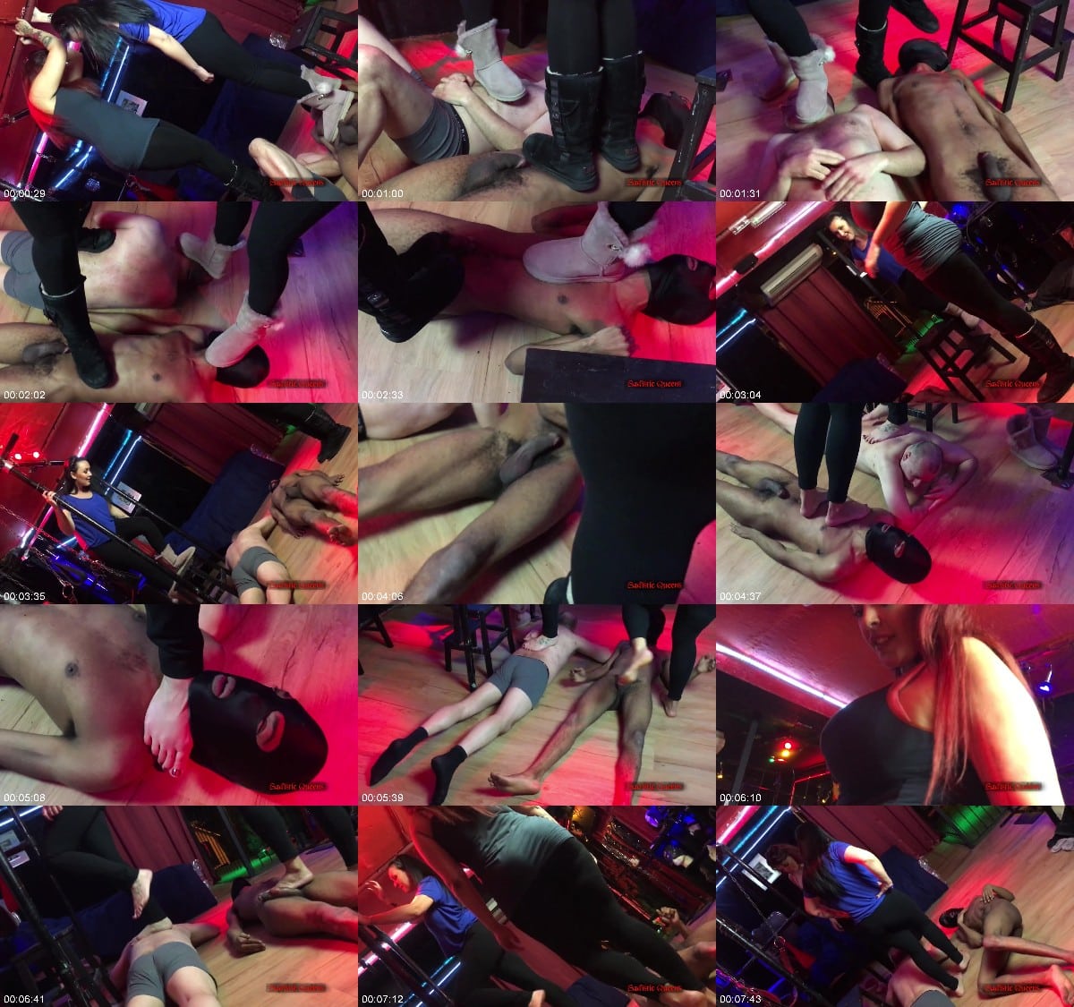 SADISTIC QUEENS - SQUISHYSAX - Mistress Amberleigh and Goddess Tamara Lovset - Jumping On Our Slaves 6