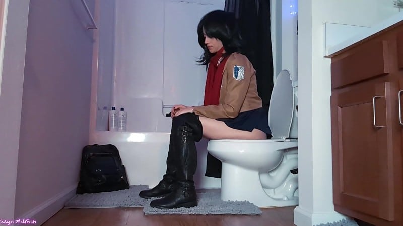 Sage Eldritch - School Girl Mikasa Ackerman Peeing [Voyeur 4